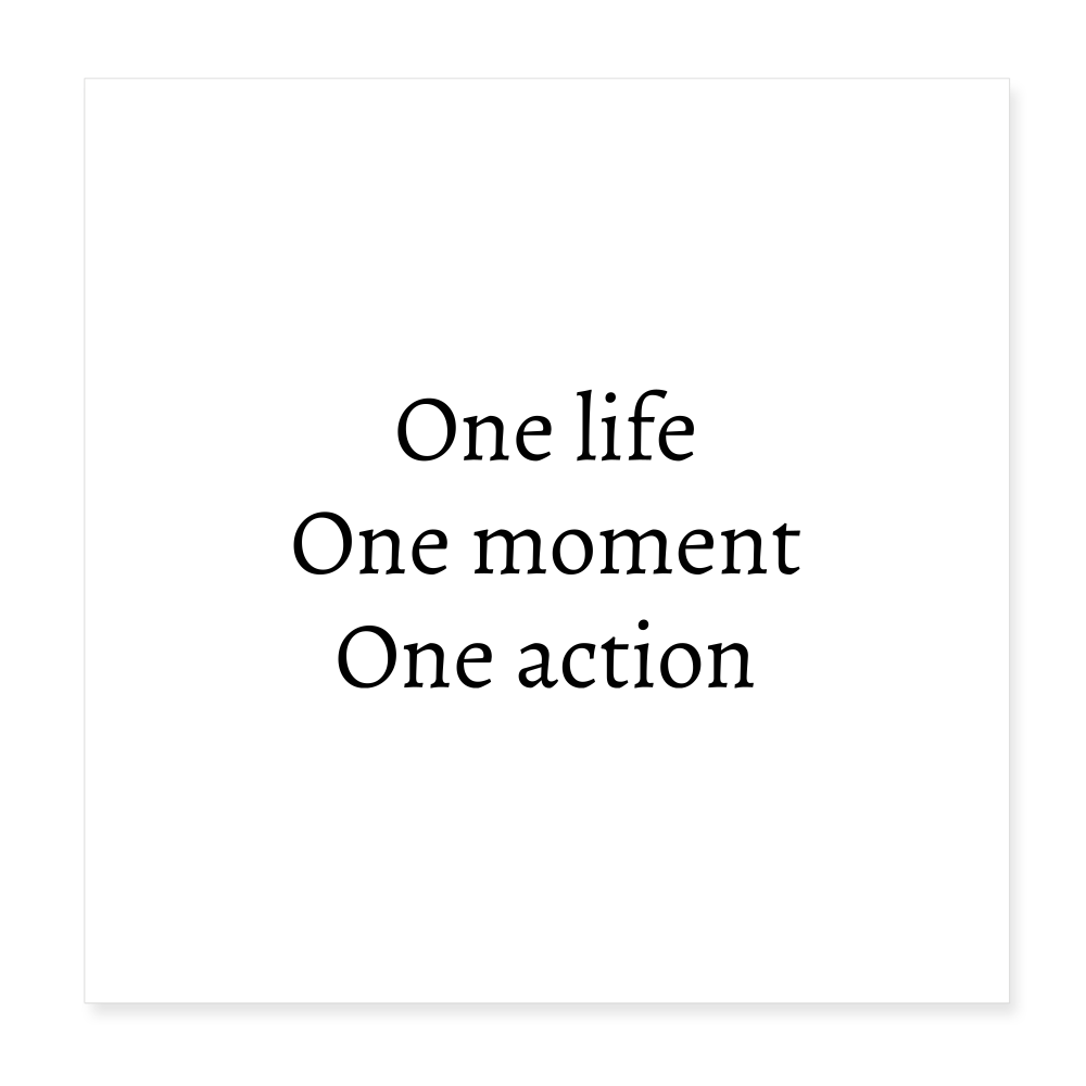 Poster blanc 20 x 20 cm - ONE LIFE COLLECTION - blanc