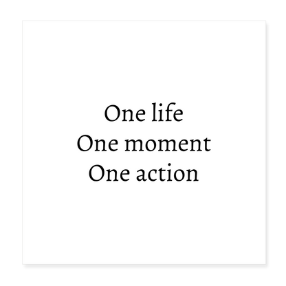 Poster blanc 20 x 20 cm - ONE LIFE COLLECTION - blanc