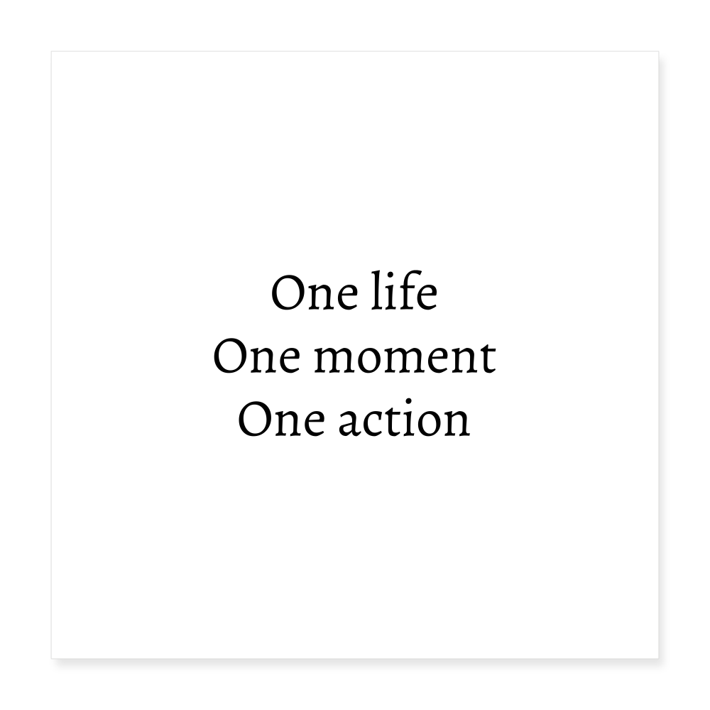 Poster blanc 40 x 40 cm - ONE LIFE COLLECTION - blanc