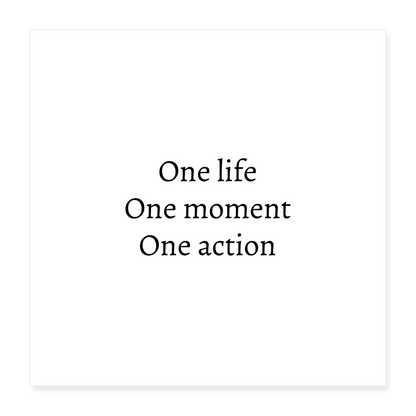 Poster blanc 40 x 40 cm - ONE LIFE COLLECTION - blanc